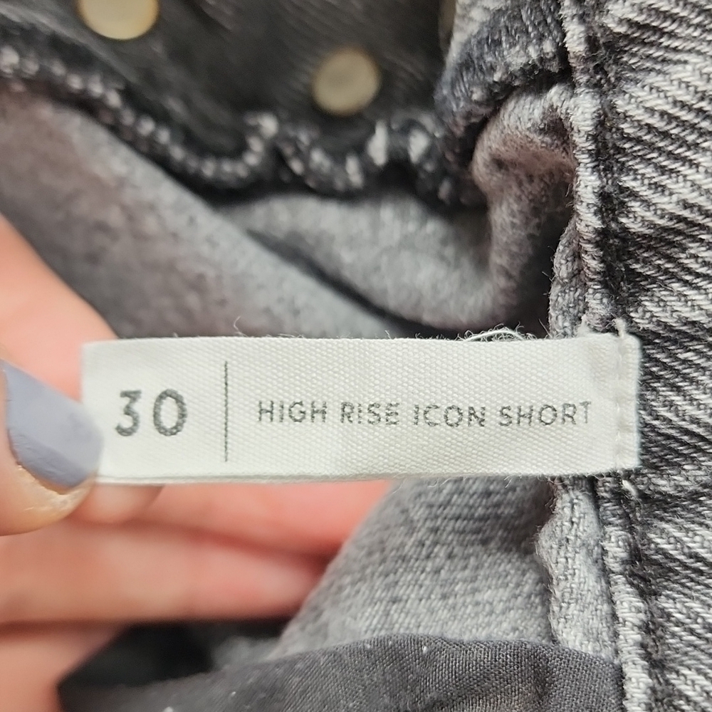 PacSun High Rise Icon Distressed Jean Shorts - Picture 6 of 8